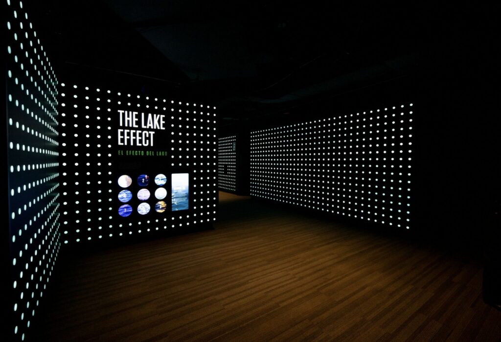 360 CHICAGO welcome experience, 875 North Michigan Avenue, Chicago — The Lake Effect pixel LED room