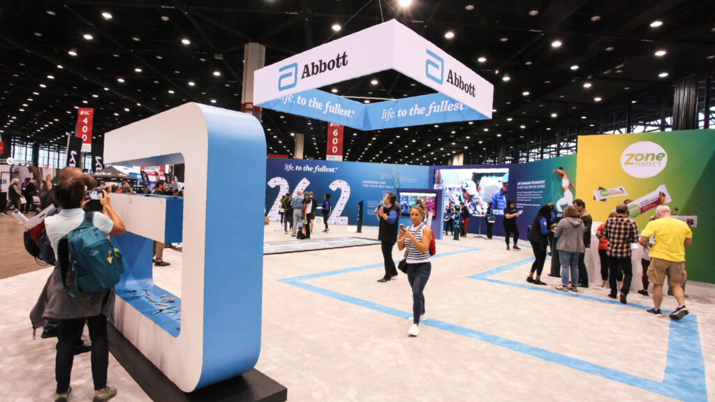 Abbott exhibit at the Chicago Marathon Health & Fitness Expo, McCormick Place, built by Cadence