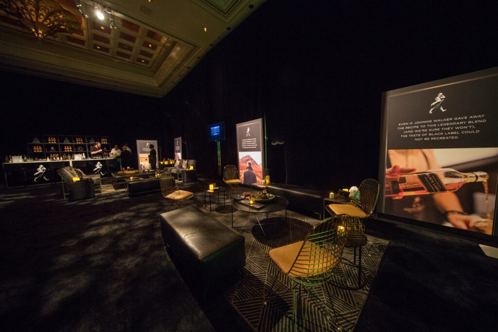 Branded lounge at the Diageo F18 kickoff