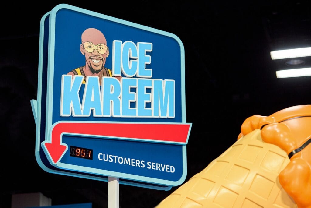 Ice Kareem customers-served sign, Capital One San Antonio
