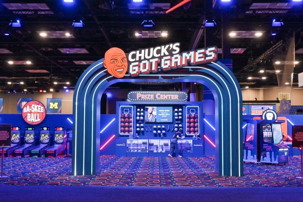 Chuck's Got Games arch and prize center, Capital One Indianapolis