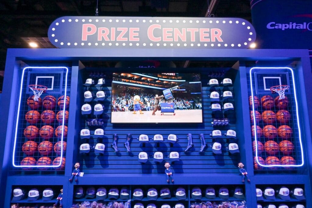 Capital One Prize Center with basketballs and LED