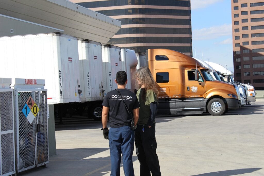 Cadence truck and crew at the loading dock