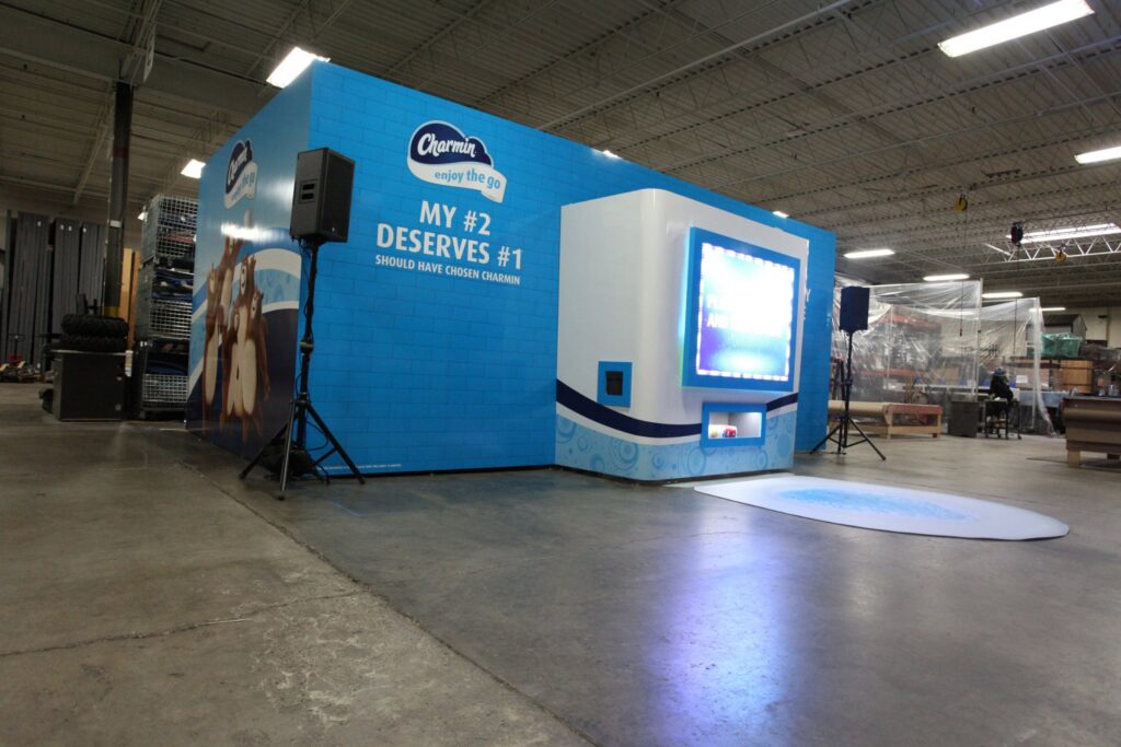 Finished Charmin activation booth staged in the Cadence shop