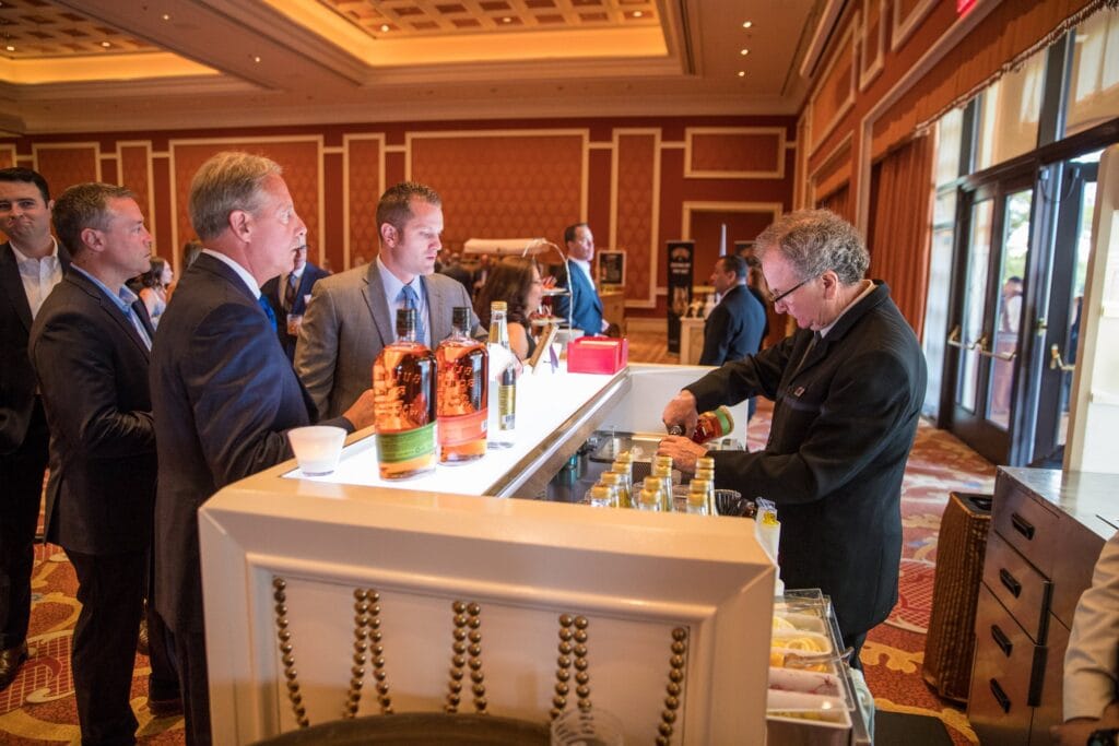 Bartender pouring at the Diageo Golden Bar Awards reception
