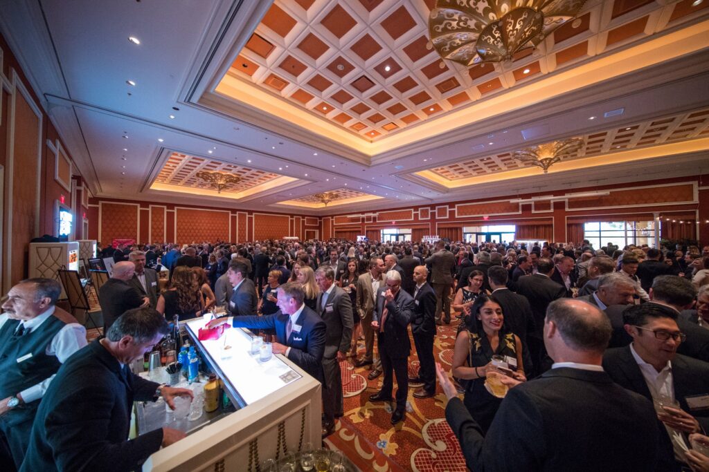 Crowded ballroom reception at the Diageo Golden Bar Awards