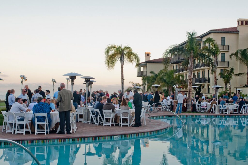 Guests at an oceanfront reception at Terranea Resort