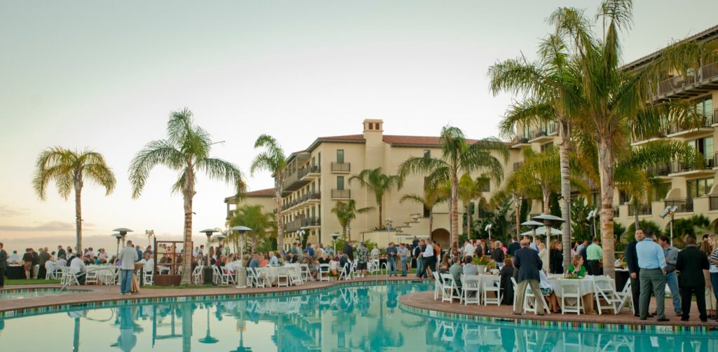 Evening reception on the lawn at Terranea Resort for Edwards