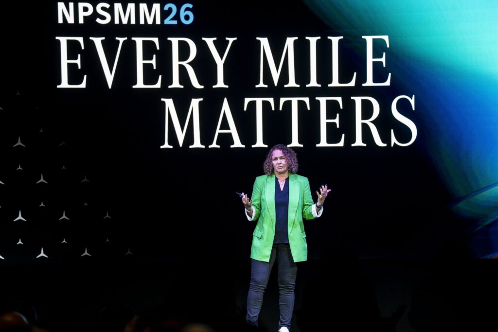Mercedes-Benz NPSMM at Virgin Hotels Las Vegas — presenter on the general session stage