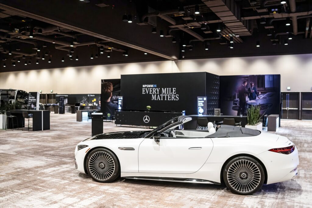Mercedes-Benz NPSMM at Virgin Hotels Las Vegas — vehicle display on the trade show floor