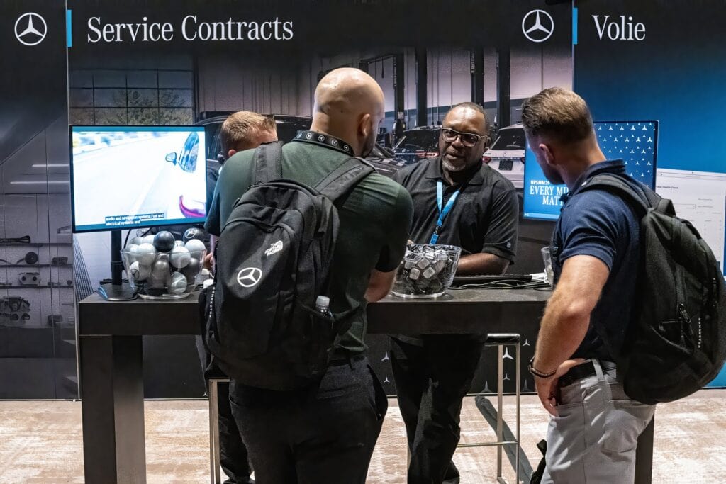 Mercedes-Benz NPSMM at Virgin Hotels Las Vegas — Service Contracts booth with dealers