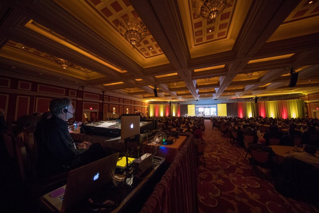Front-of-house view of the Diageo Golden Bar Awards ballroom