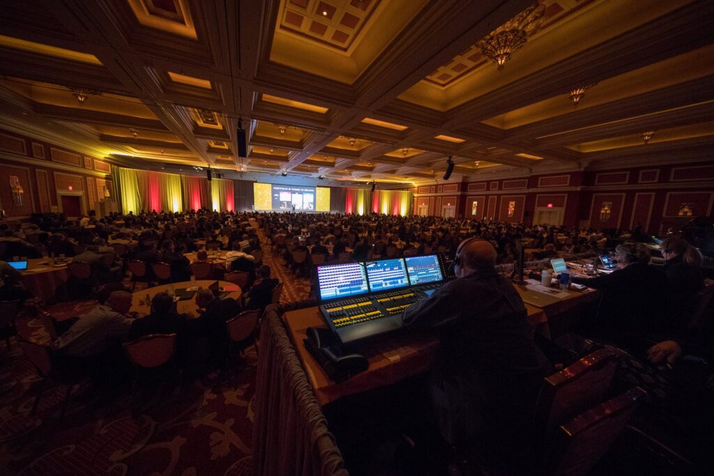 Diageo Golden Bar Awards ballroom from the control position