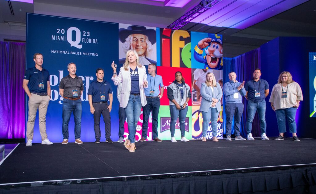 Quaker sales team on stage