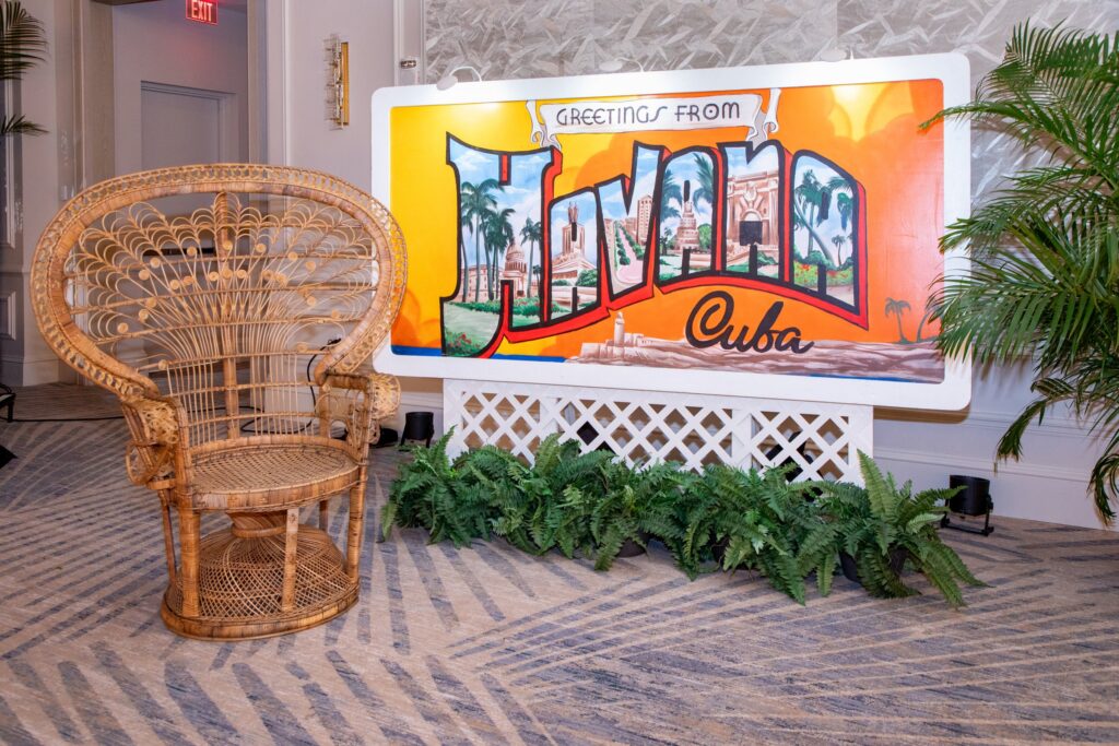 Havana-themed photo op at the Quaker meeting